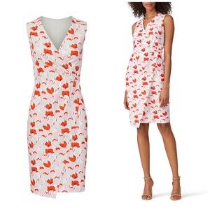 NWT Black Halo Avilla Tulip Print Faux Wrap Sheath Dress | Size 2